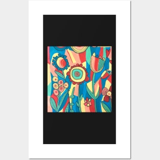 Bright Summer florals Posters and Art